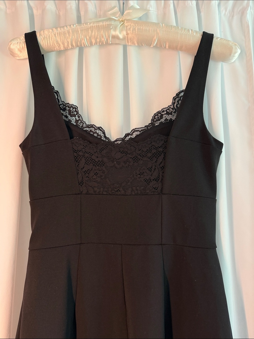 Express Black Lace-Trim Mini Dress - Picture 6 of 8